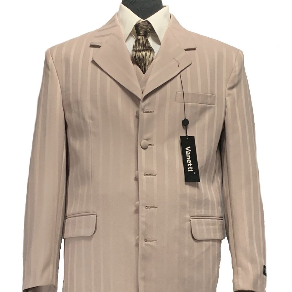 VANETTI LaCOLLEZIONI MEN'S 3 PIECE SUIT ITALIAN SUPERIOR POLYESTER 5B WOOL TOUCH